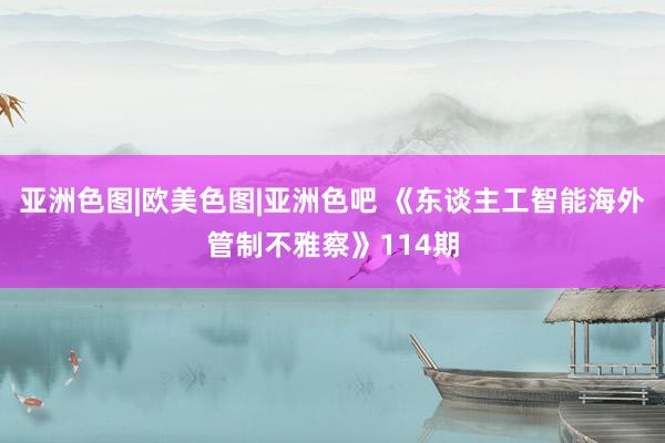 亚洲色图|欧美色图|亚洲色吧 《东谈主工智能海外管制不雅察》114期