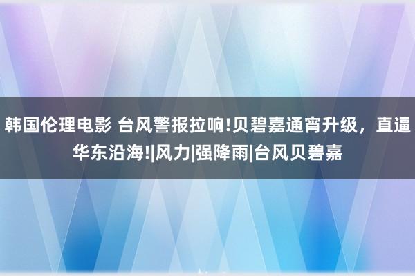 韩国伦理电影 台风警报拉响!贝碧嘉通宵升级，直逼华东沿海!|风力|强降雨|台风贝碧嘉